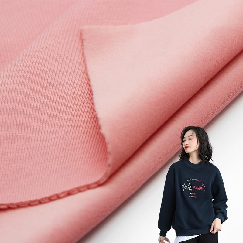 French terry bonded with super soft fleece fabric