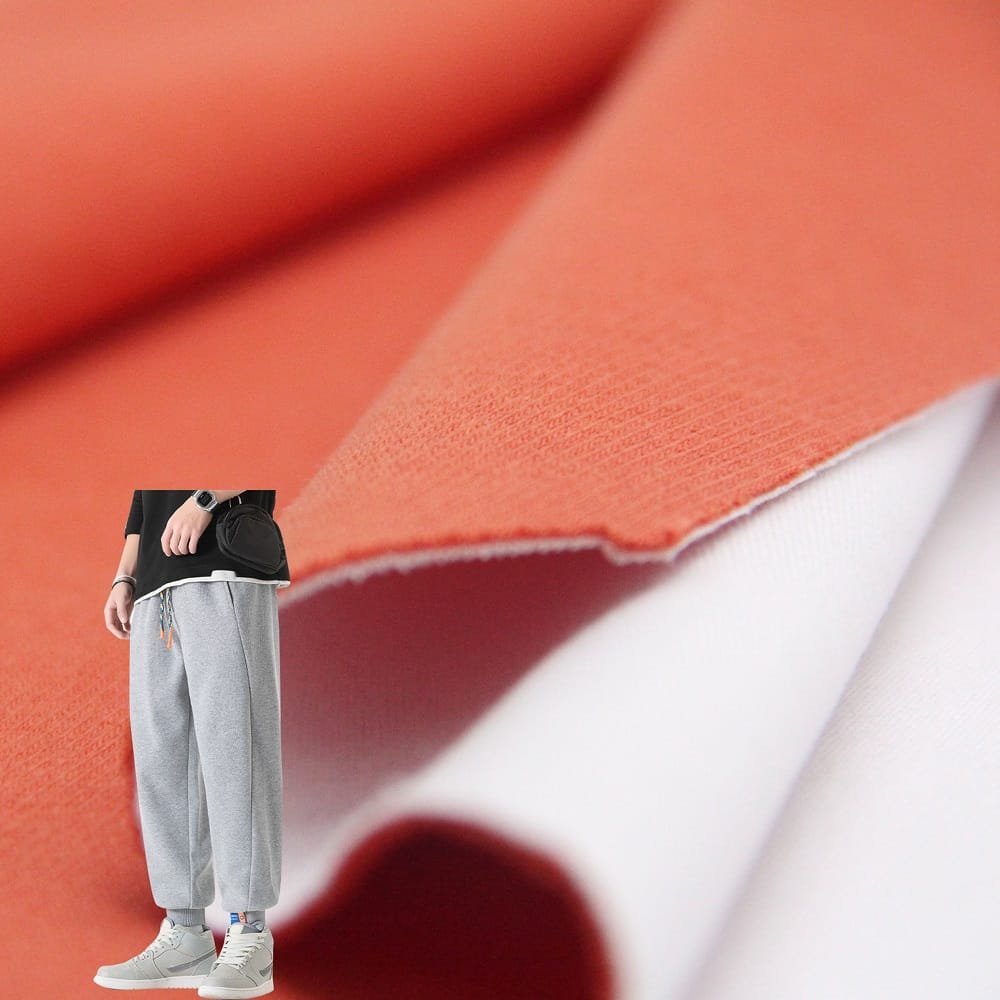 french terry bonded with milk silk fabric