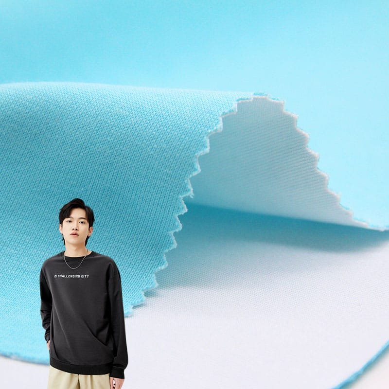 french terry bonded with milk silk fabric