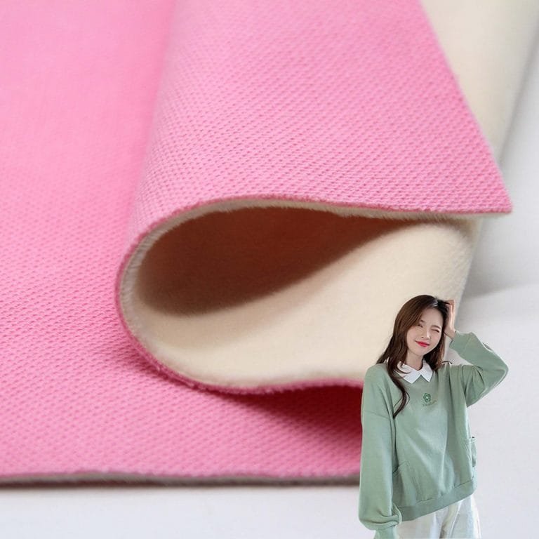 pique material bonded with super soft fleece fabric