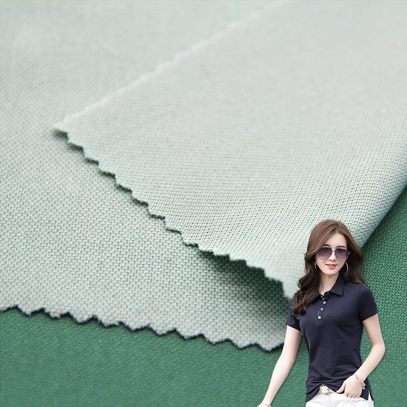 poly cotton stretch pique fabric