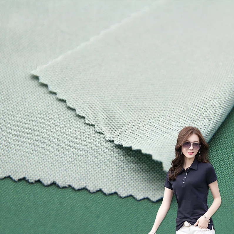 poly cotton stretch pique fabric